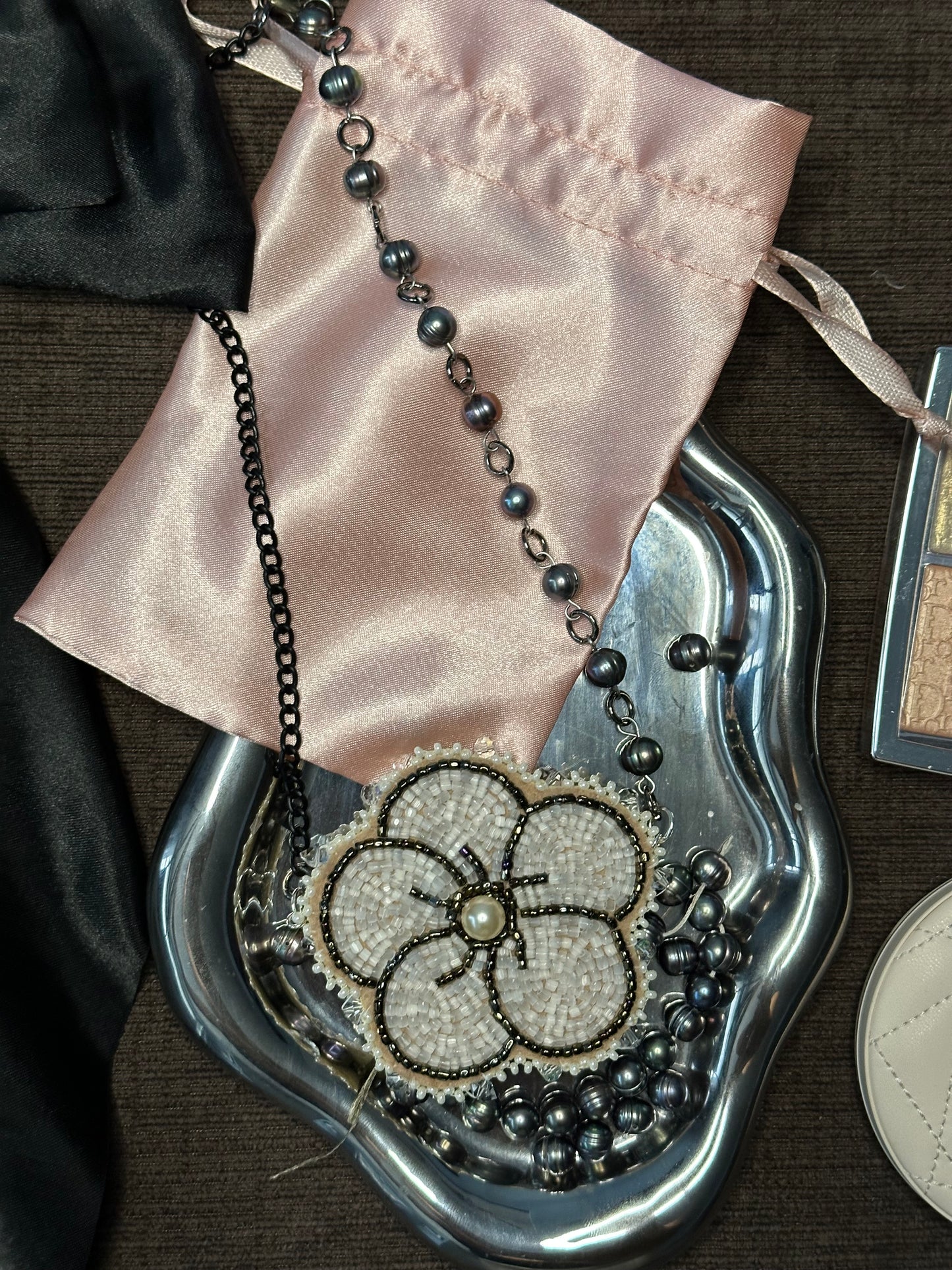 miyosiw necklace with fresh water pearl chain.